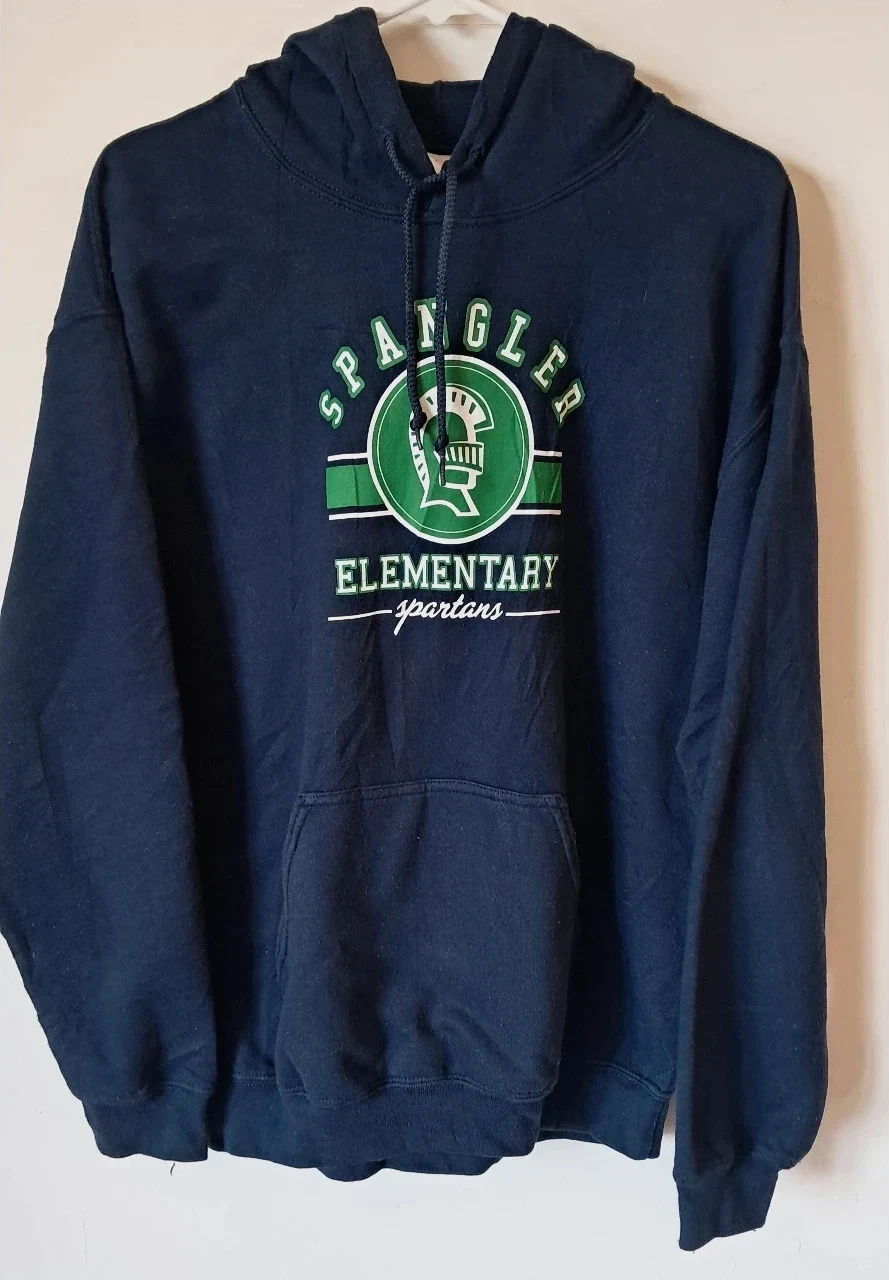 Sweat bleu marine taille M à capuche Spangler Elementary Spartans