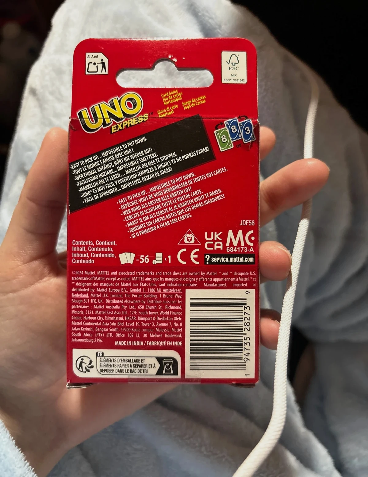 Jeu uno express neuf