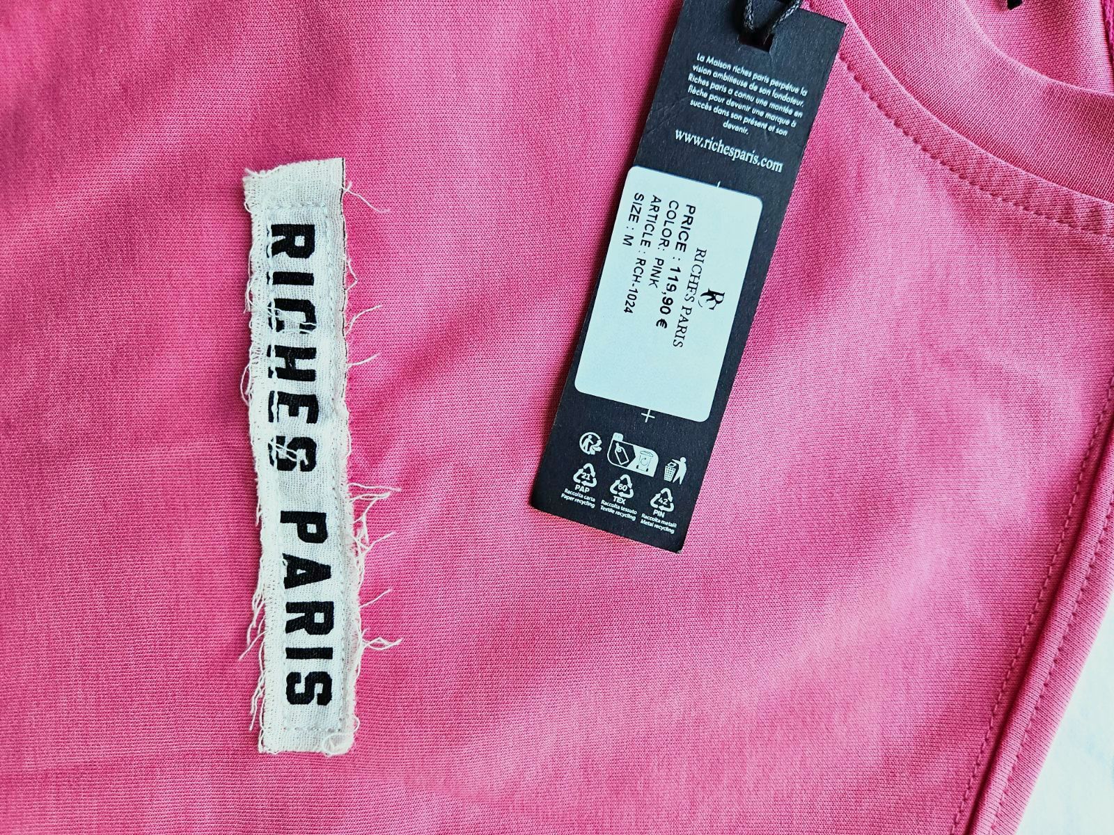 T-shirt rose fuchsia manches courtes – Riches Paris – rose fuchsia – taille S 2