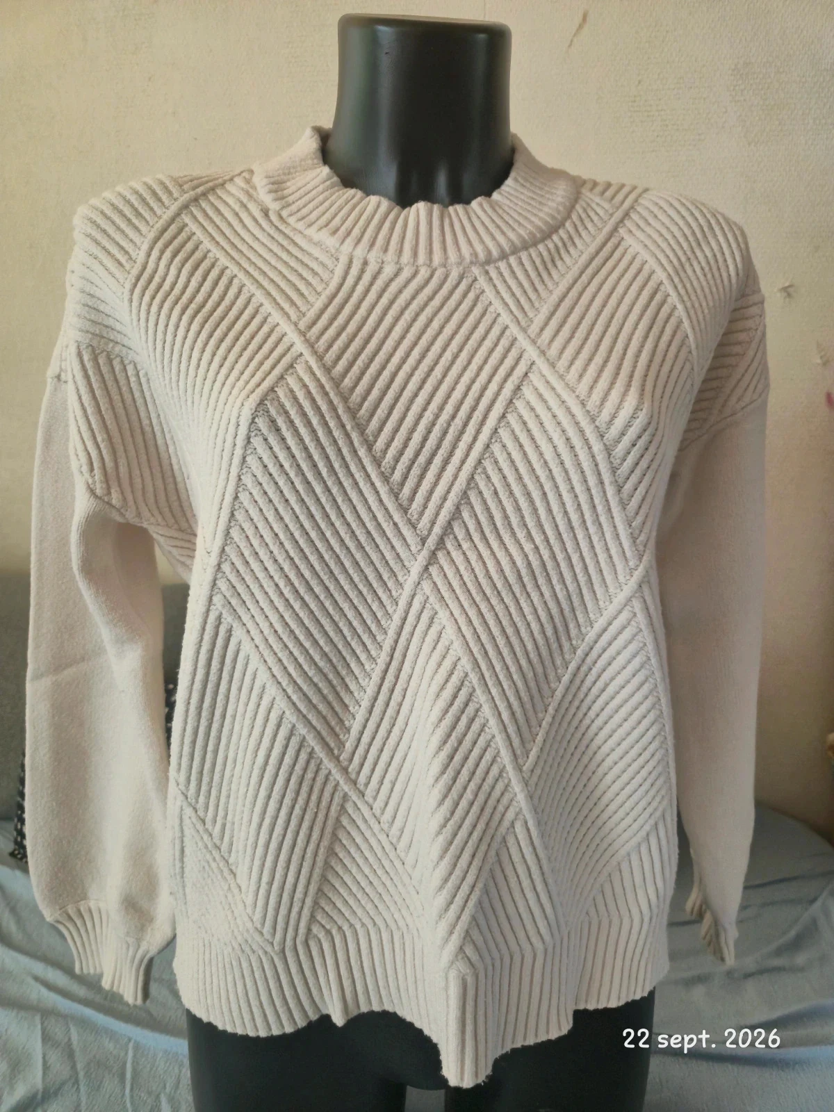 Pull épais taille l couleur crème