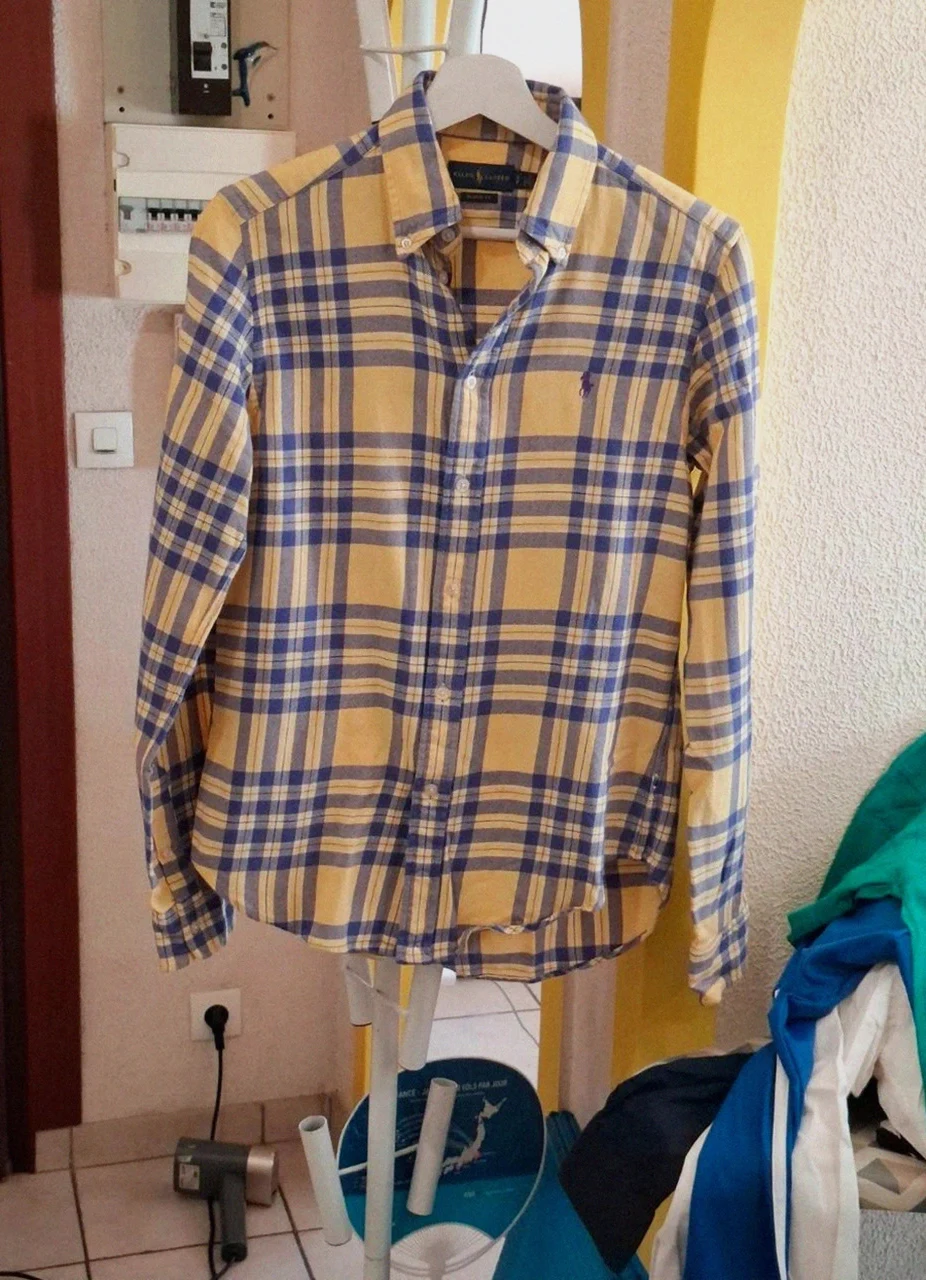Chemise Ralph Lauren à Carreaux - Classic Fit - Homme - Jaune et Violet - Taille S