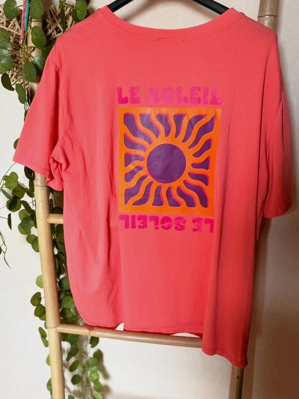 Tee shirt soleil corail 36/44