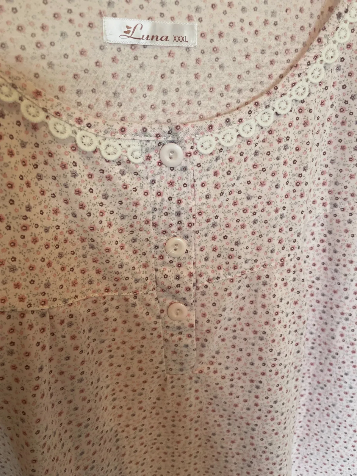 Camisón Floral Rosa Claro - Talla XXXL – Luna – taille XXXL / 46 / 18 3