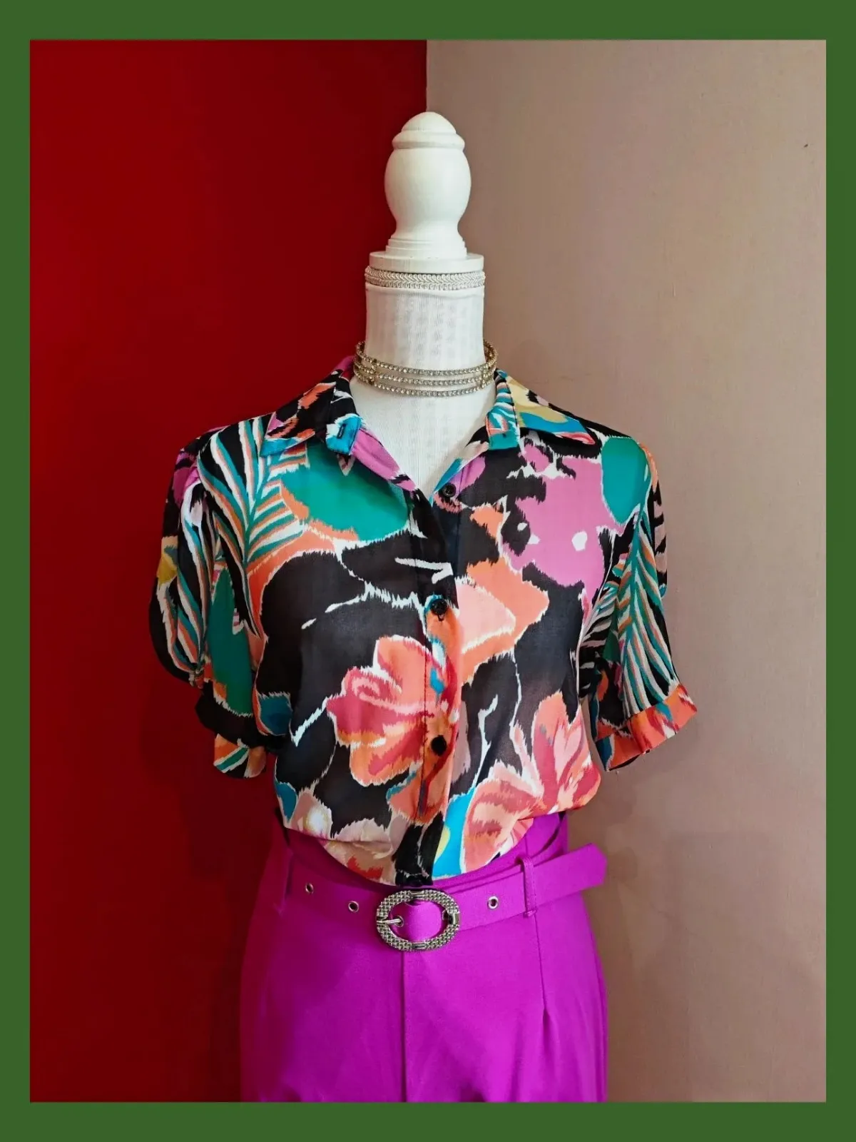 🌺Preciosa camisa de gasa estampado floral multicolor – New Collection – taille XL / 42 / 14 2