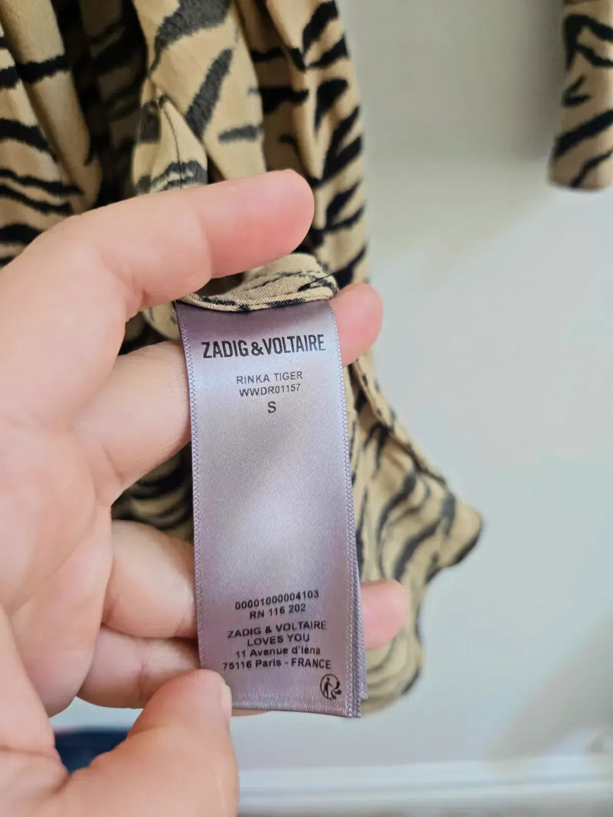 Robe zébré Zadig & Voltaire modèle Rinka Tiger taille S neuf avec étiquette – Zadig & Voltaire – beige et noir – taille S 6