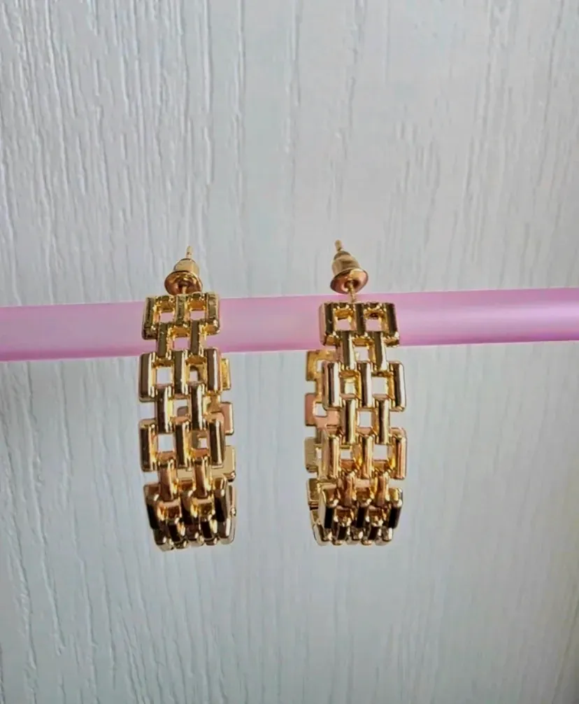 Créoles ajourées dorées géométriques – kate spade – doré – taille Taille unique 2