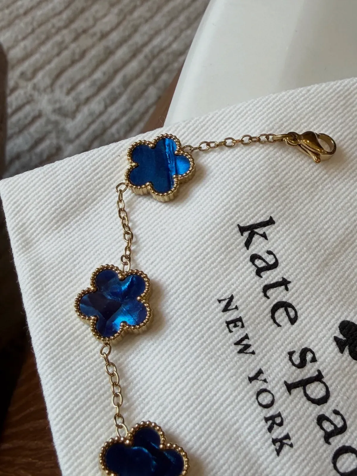 Bracelet Kate Spade fleurs bleues et dore – Kate Spade – doré – taille Taille unique 2