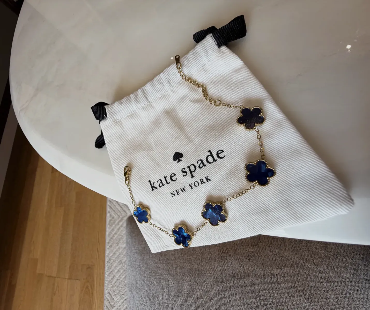 Collier Kate Spade trèfles bleus – kate spade – doré et bleu – taille Taille unique 3