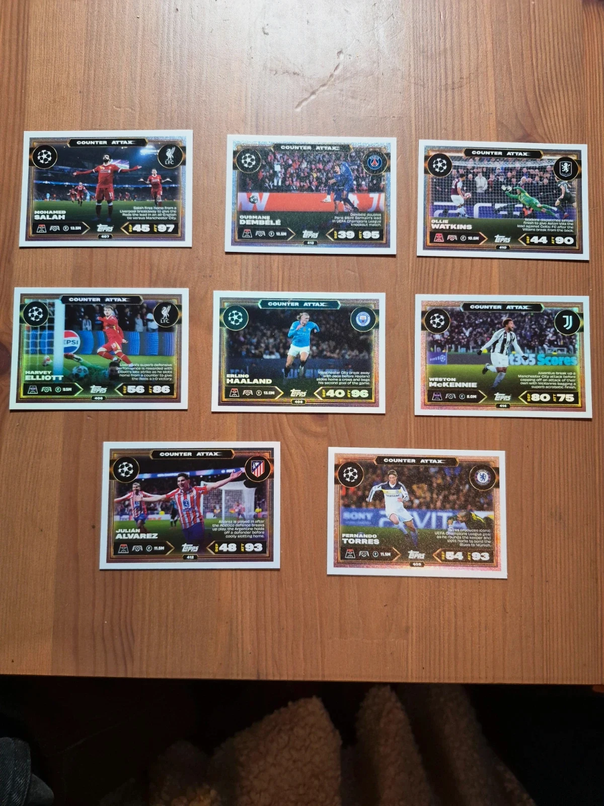 Lot de 8 cartes Toops counter attax