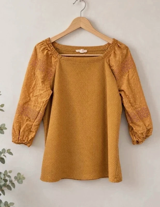 Blusa color mostaza – Sorelle UK – taille S / US 4-6