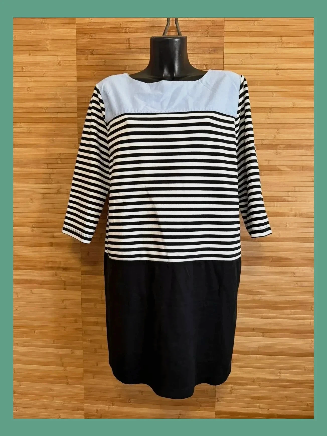 Vestido rayas corte recto de Loft , talla XL 😍