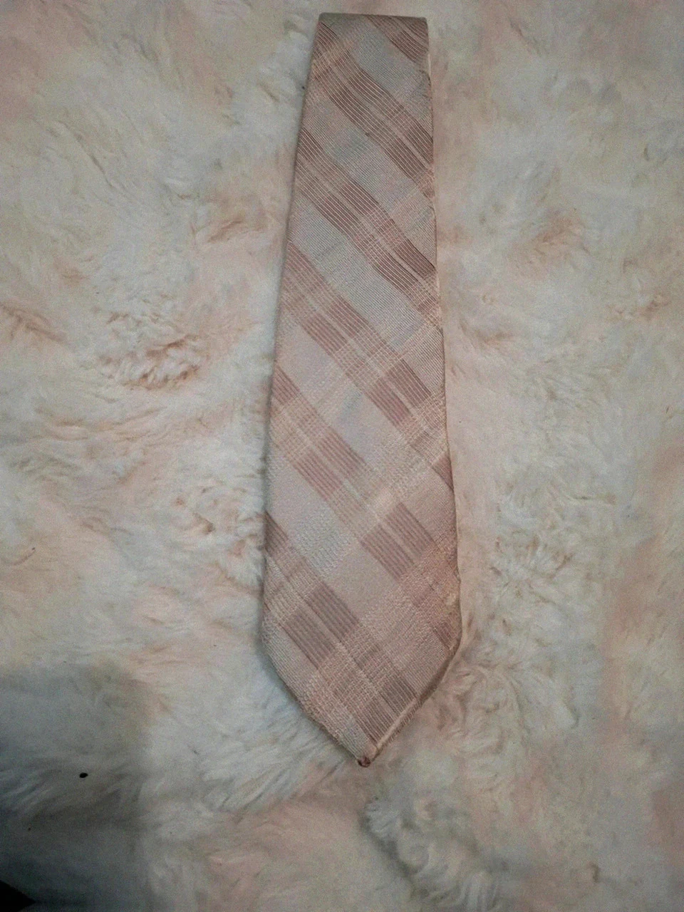 Cravate Vintage Pierre Cardin Paris Beige et Blanc Cassé à Carreaux Soie – Pierre Cardin