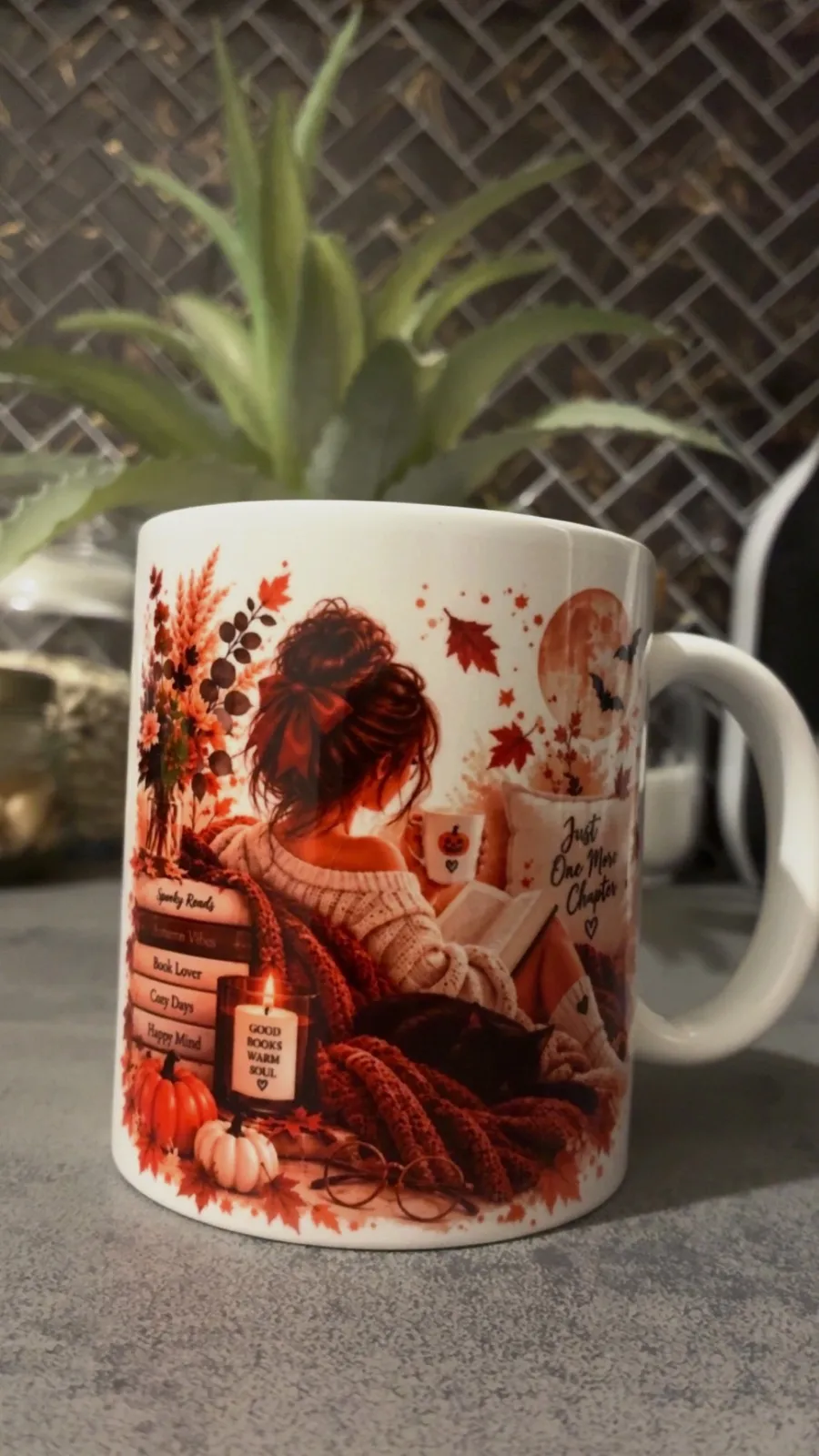 Mug Book Lover Automne – Lecture Cosy – Prénom au choix 🍂📚 – Mug créateur 3