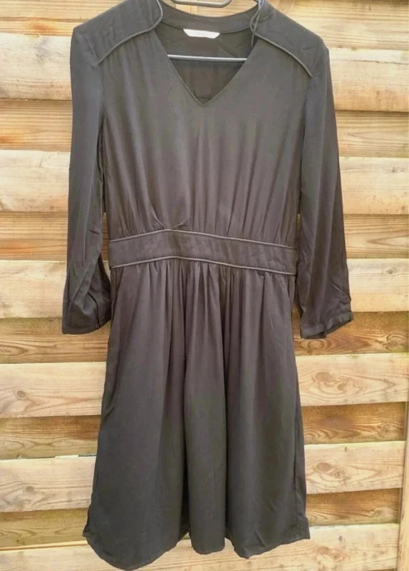 Robe noire fluide Camaïeu – taille 36 – manches longues – très élégante – Camaïeu – taille S / 36 / 8