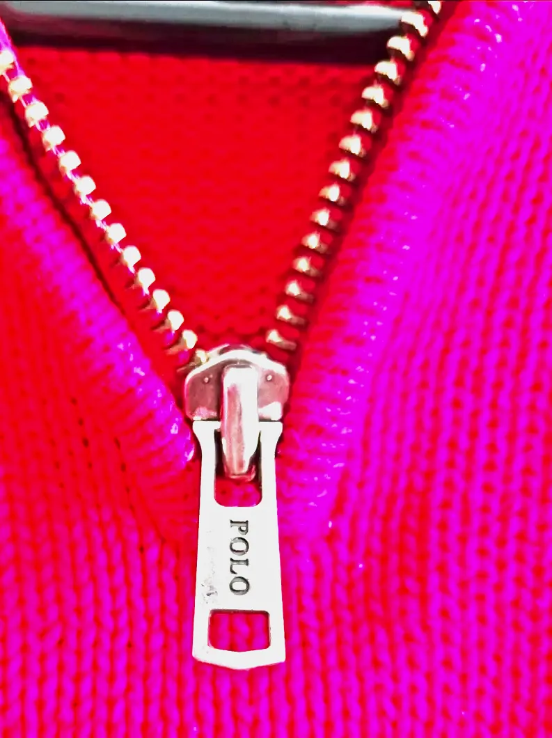 Pull Ralph Lauren rouge demi-zip taille M 100% coton – Ralph Lauren – rouge – taille M 3