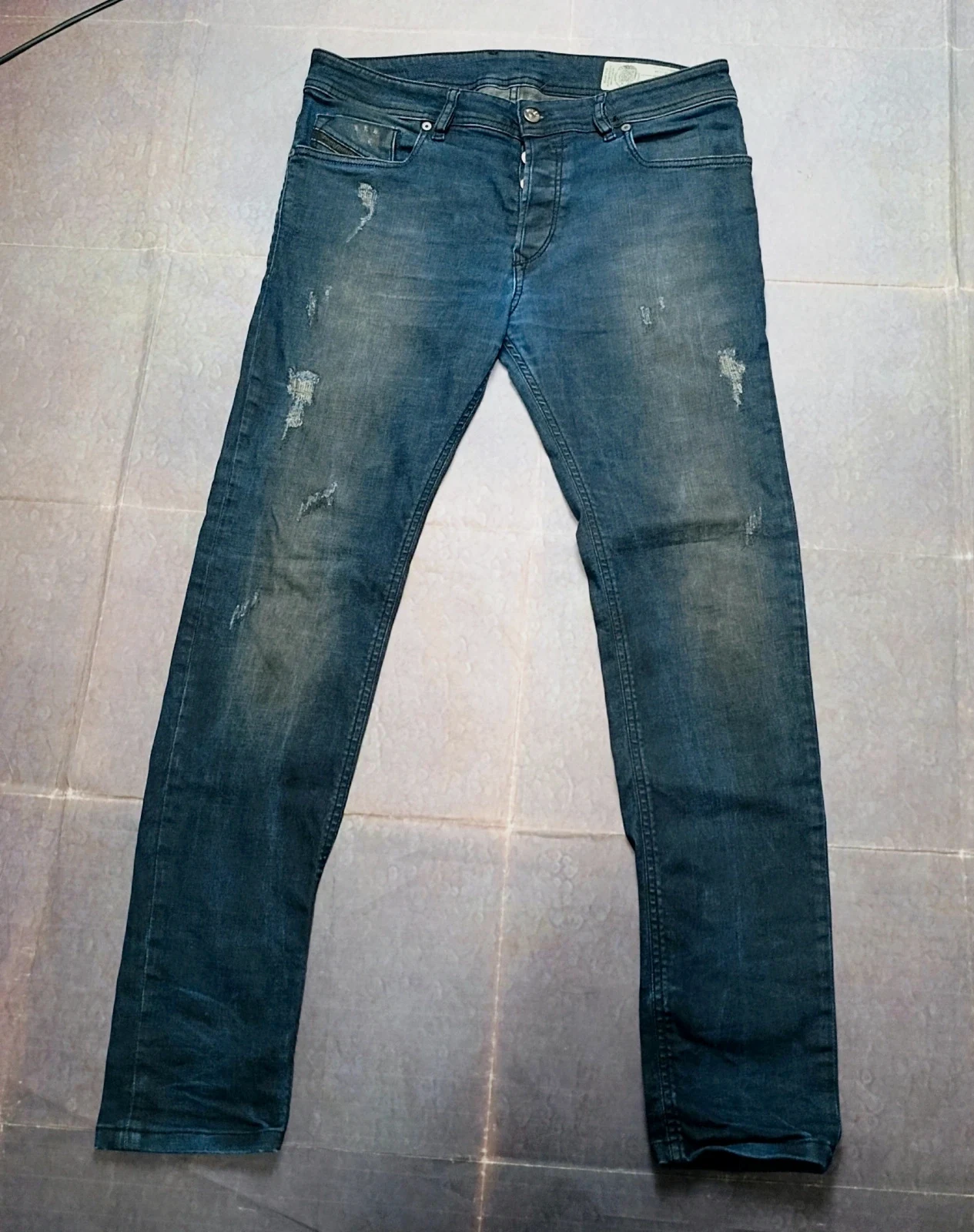 Diesel Sleenker Slim-Skinny Distressed Ripped Jeans W32 L34 Premium Denim Urban Style