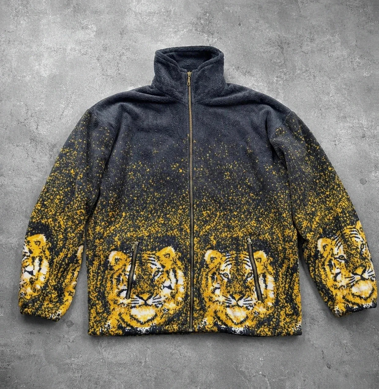 Polaire Épaisse Vintage Zippée Tigre Xxl Fleece Sherpa Animal Print 90s Y2K
