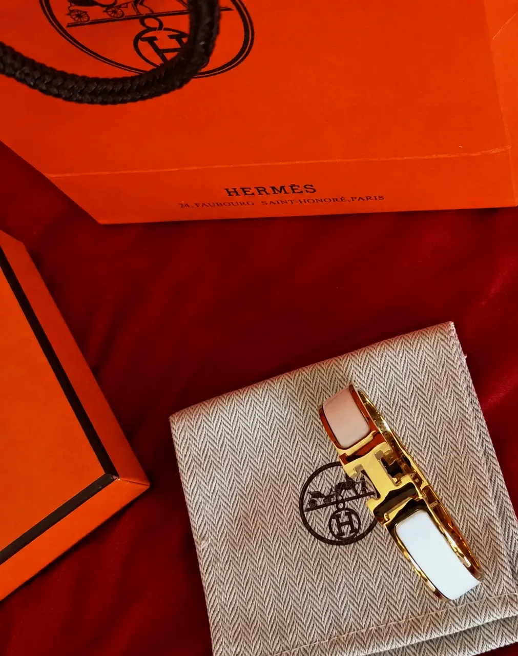 Hermès Bracelet Jonc Email Or Blanc – Hermès – or blanc – taille Taille unique 2
