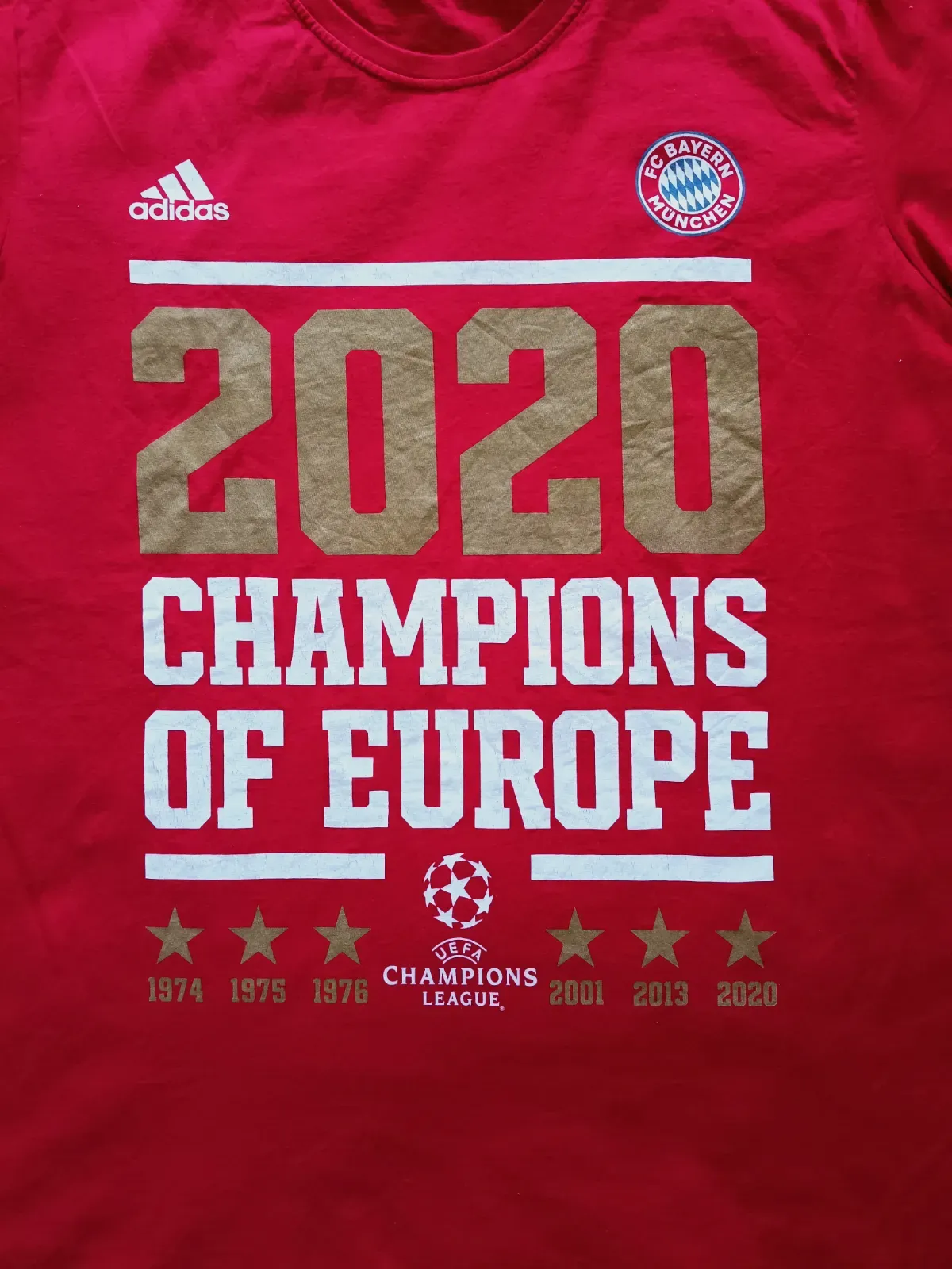 T-shirt Adidas Bayern München 2020 Champions of Europe 2XL – Adidas – taille XXL 2