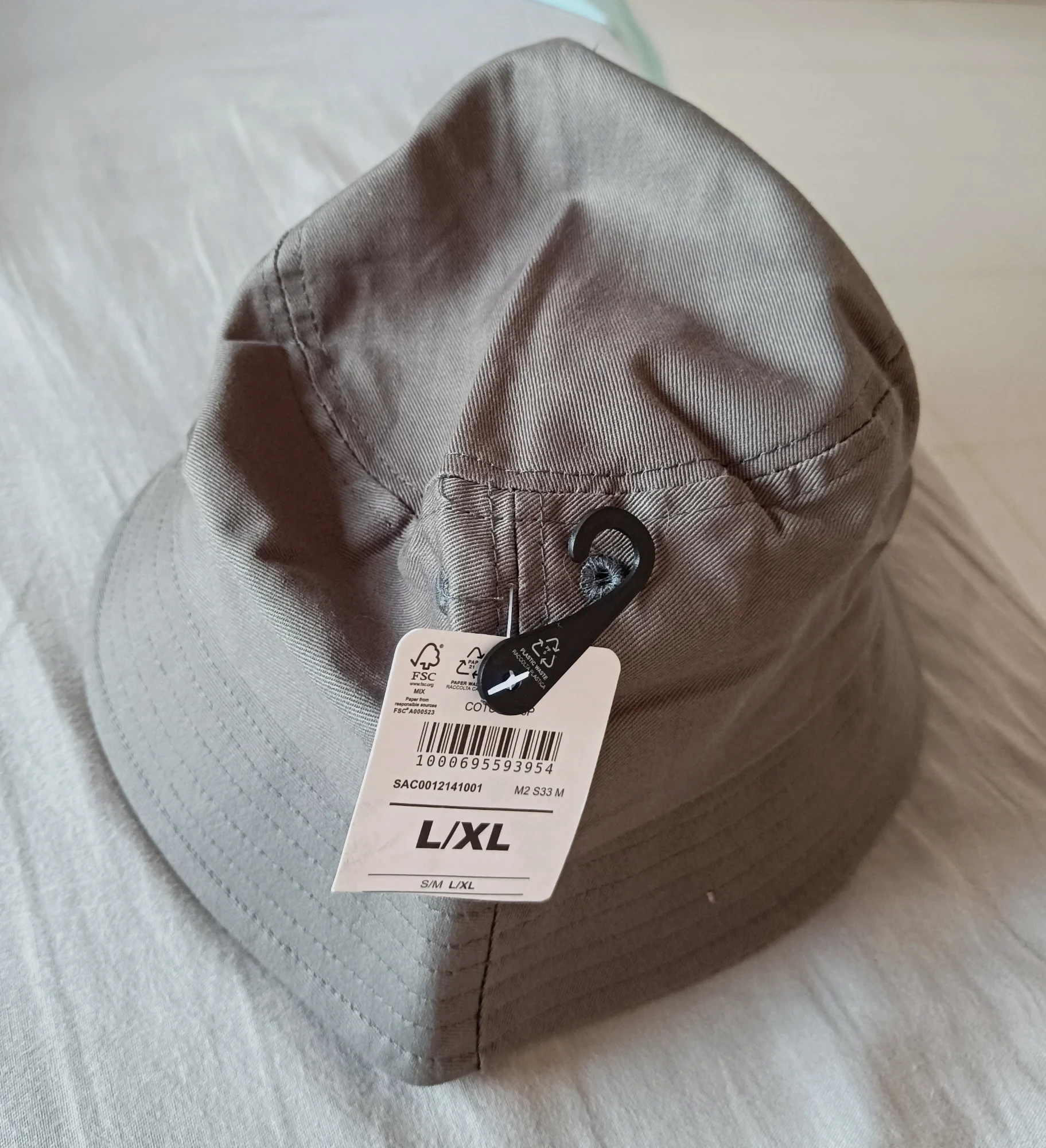 Gorro piluso Terranova de algodón gris verde