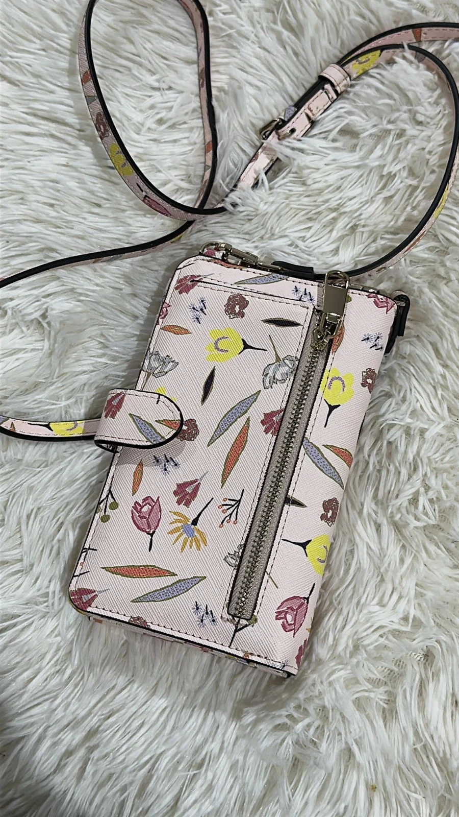 Bandolera rosa con estampado de colores nuevo