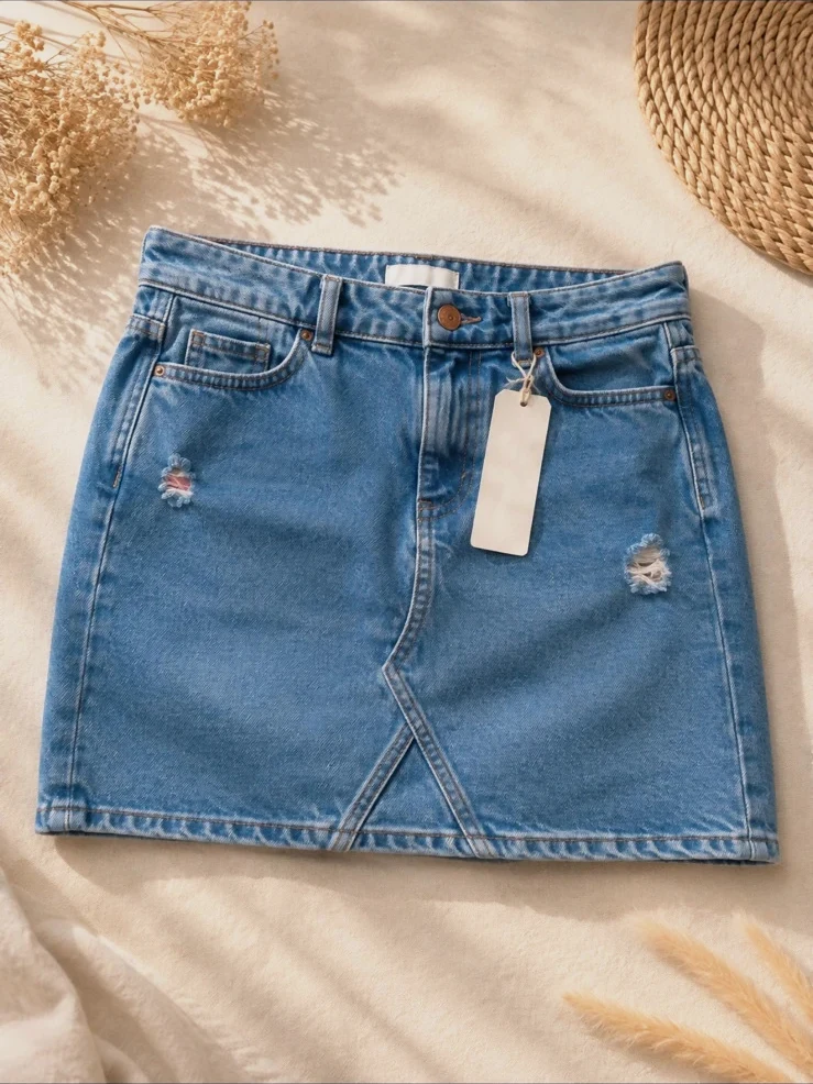 Jupe en jean Esprit T38 neuve avec étiquette – effet used/destroy