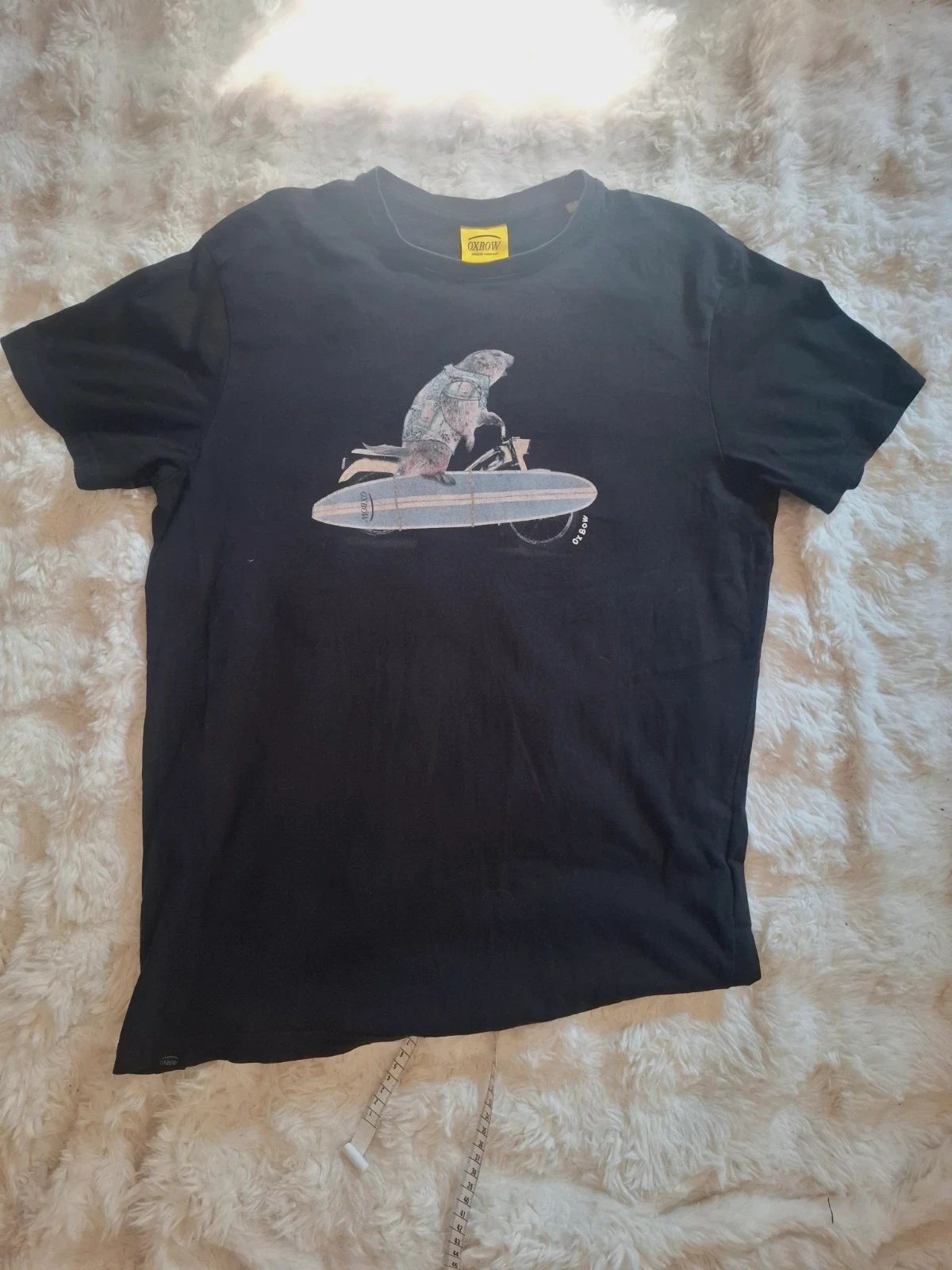T-shirt graphique Oxbow - Noir - Motif animal et surf - Taille M