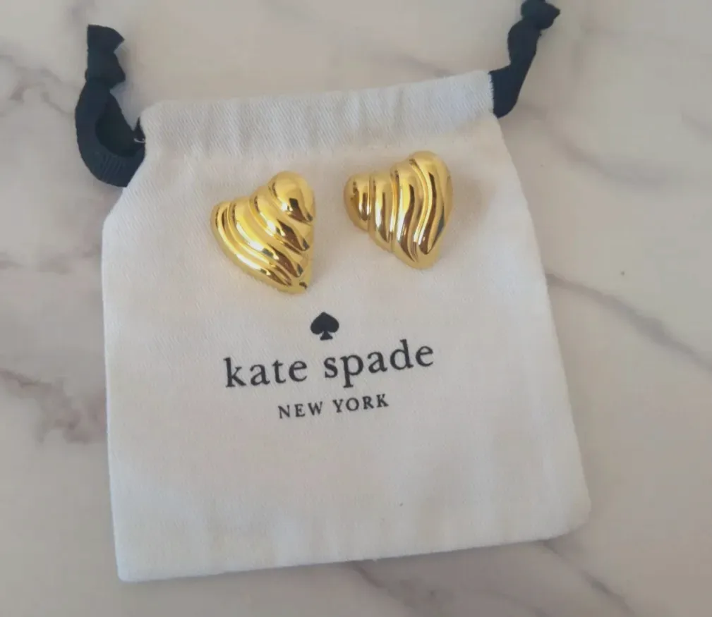 Boucles d'oreilles cœur dorées Kate Spade – kate spade – doré – taille Taille unique 2