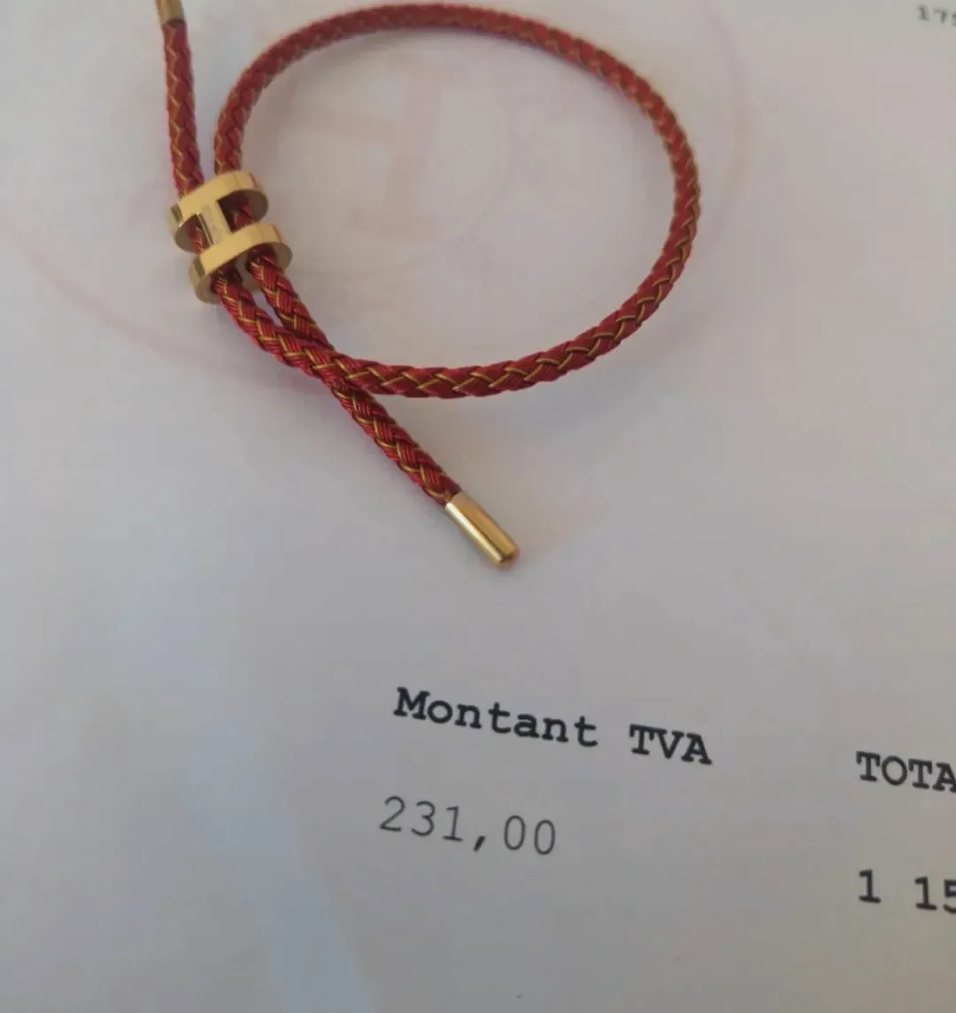 Bracelet Hermès Cuir tressé Or Rose – Hermès – Or rose – taille Taille unique 7
