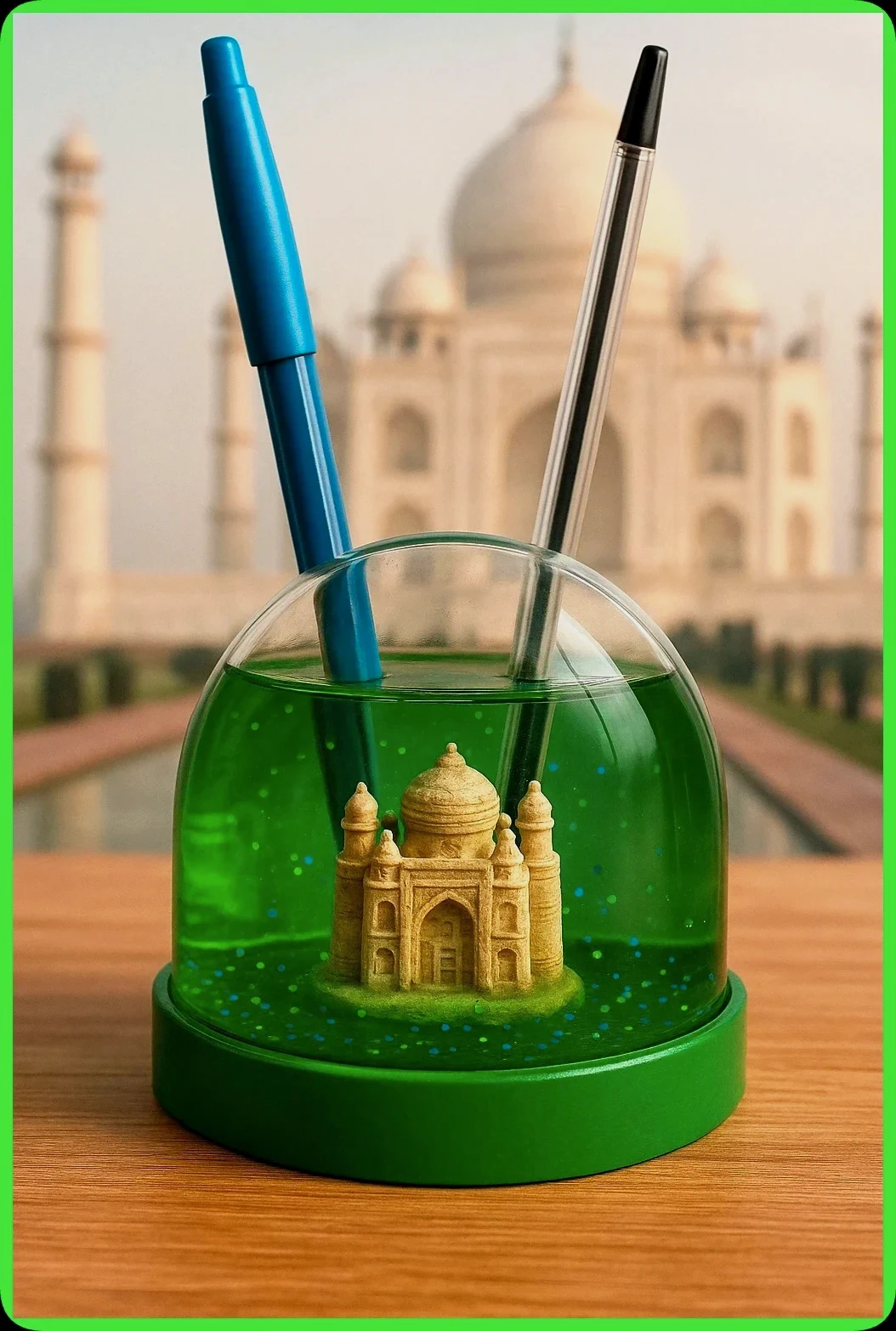 Support stylo taj mahal vert