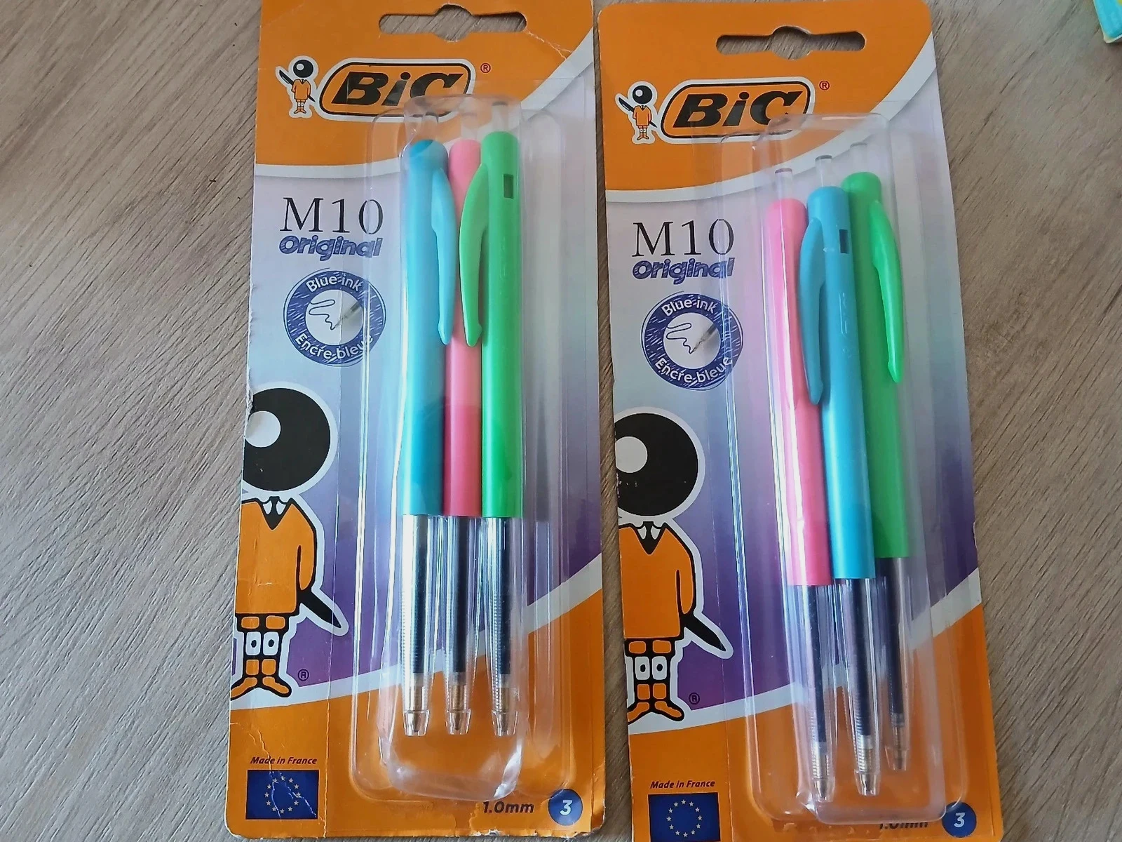 Lot de 6 stylos BIC Bleu, Vert, Rose