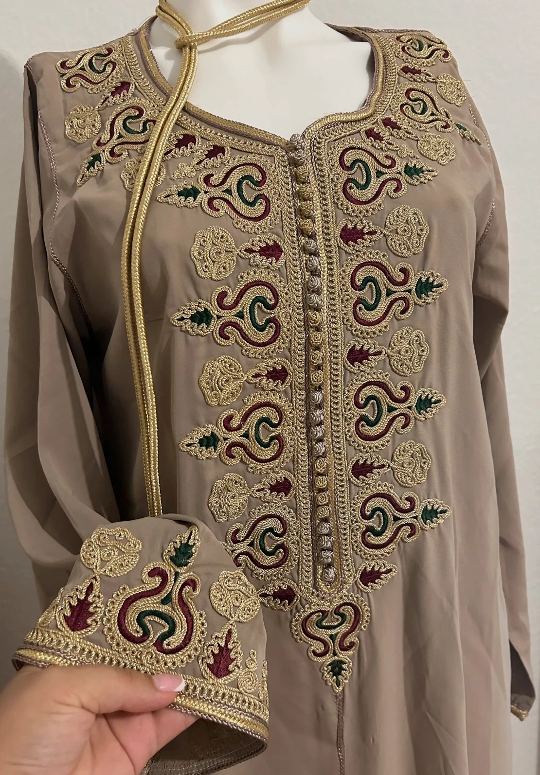 Caftan crêpe de soie m/L – caftan – taille L / 40 / 12