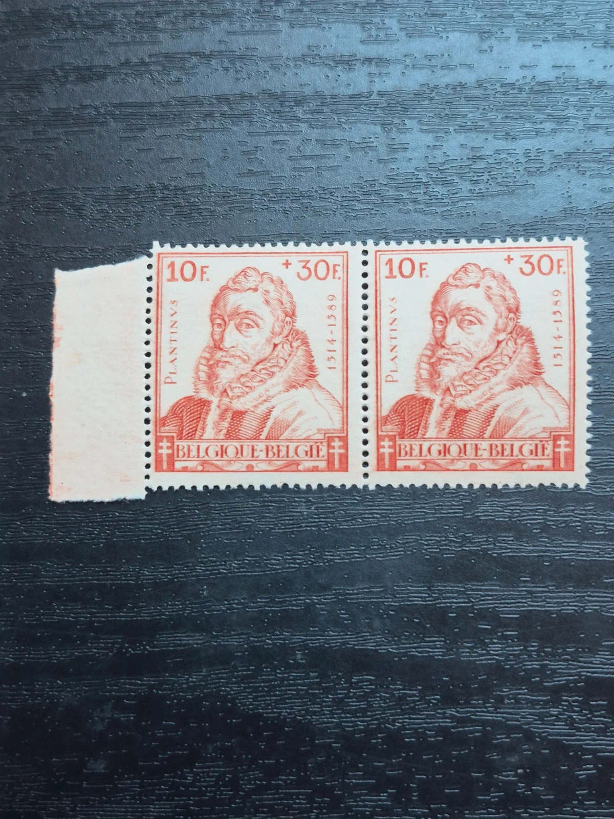 Timbre Belgique Ancien 1942 - Paire Christophe Plantin - État Neuf