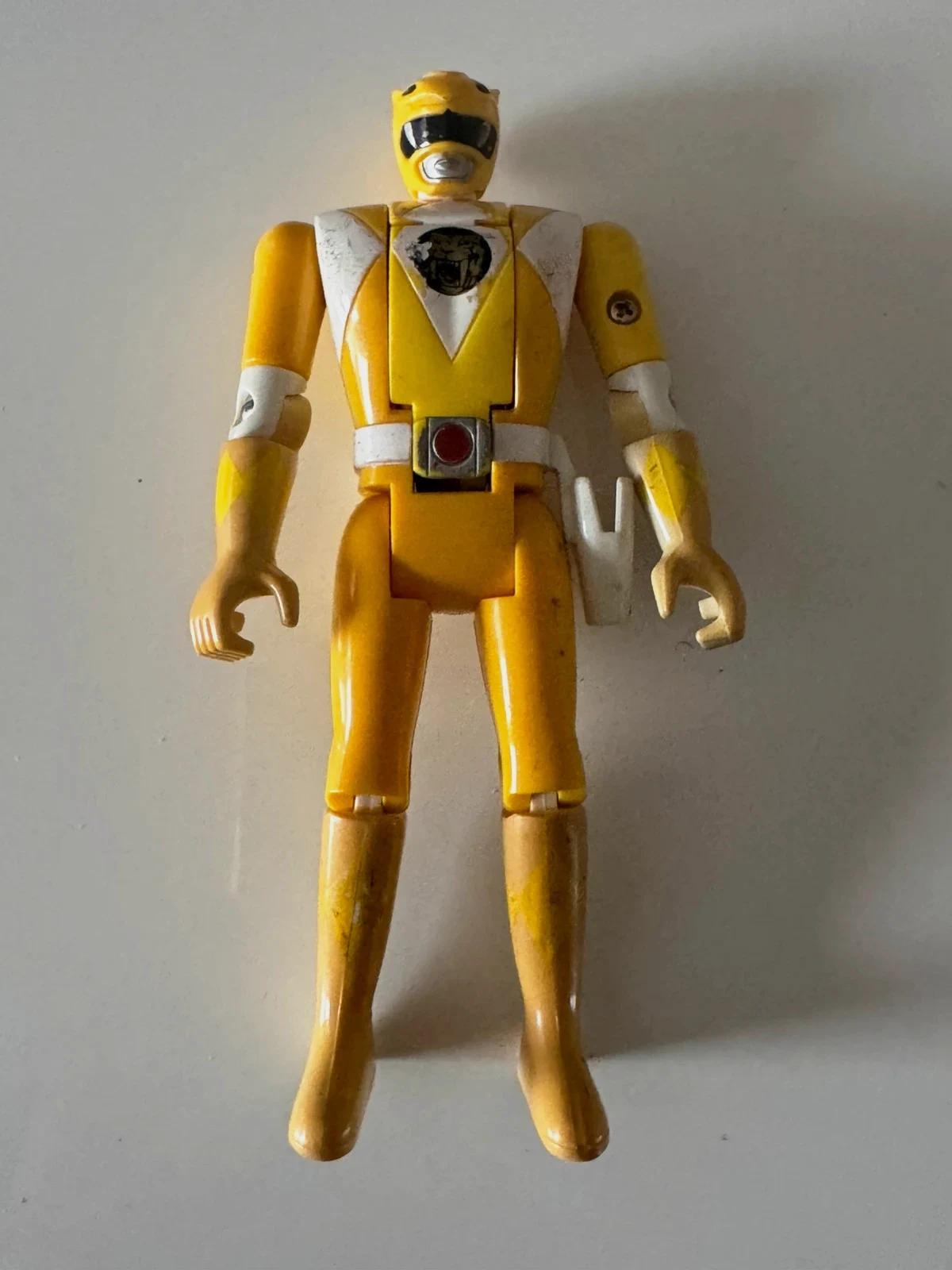 Power Rangers - Vintage - Mighty Morphin Legacy Jaune Flip Head Morph 1993 – Power Rangers – taille Prématuré, jusqu'à 44cm