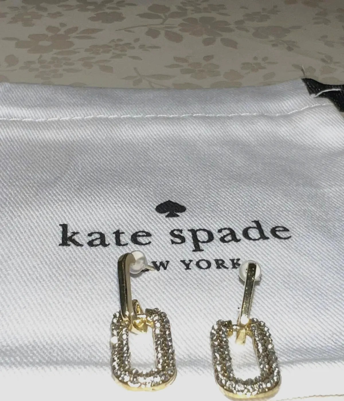 Boucles d'oreilles pendantes strass Kate Spade – Kate Spade – doré – taille Taille unique 5