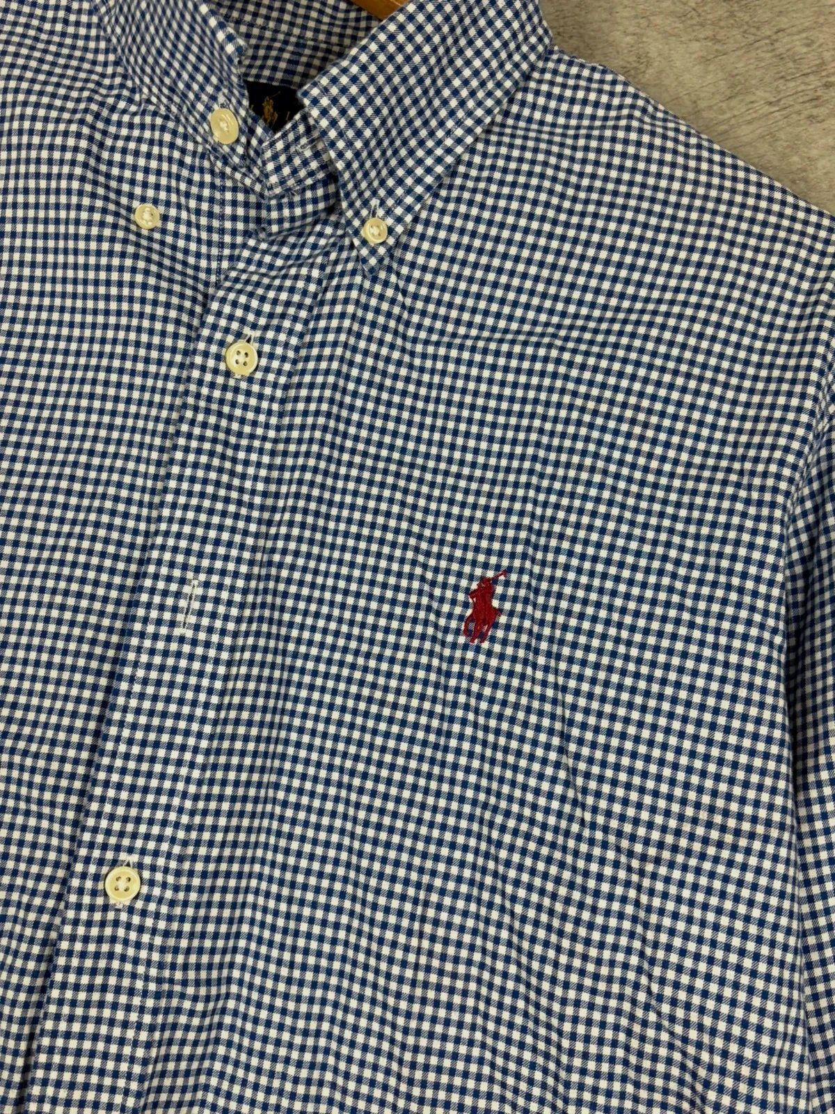 Ralph Lauren homme chemise taille M vichy bleu blanc coton logo brodé – Ralph Lauren – taille M 3