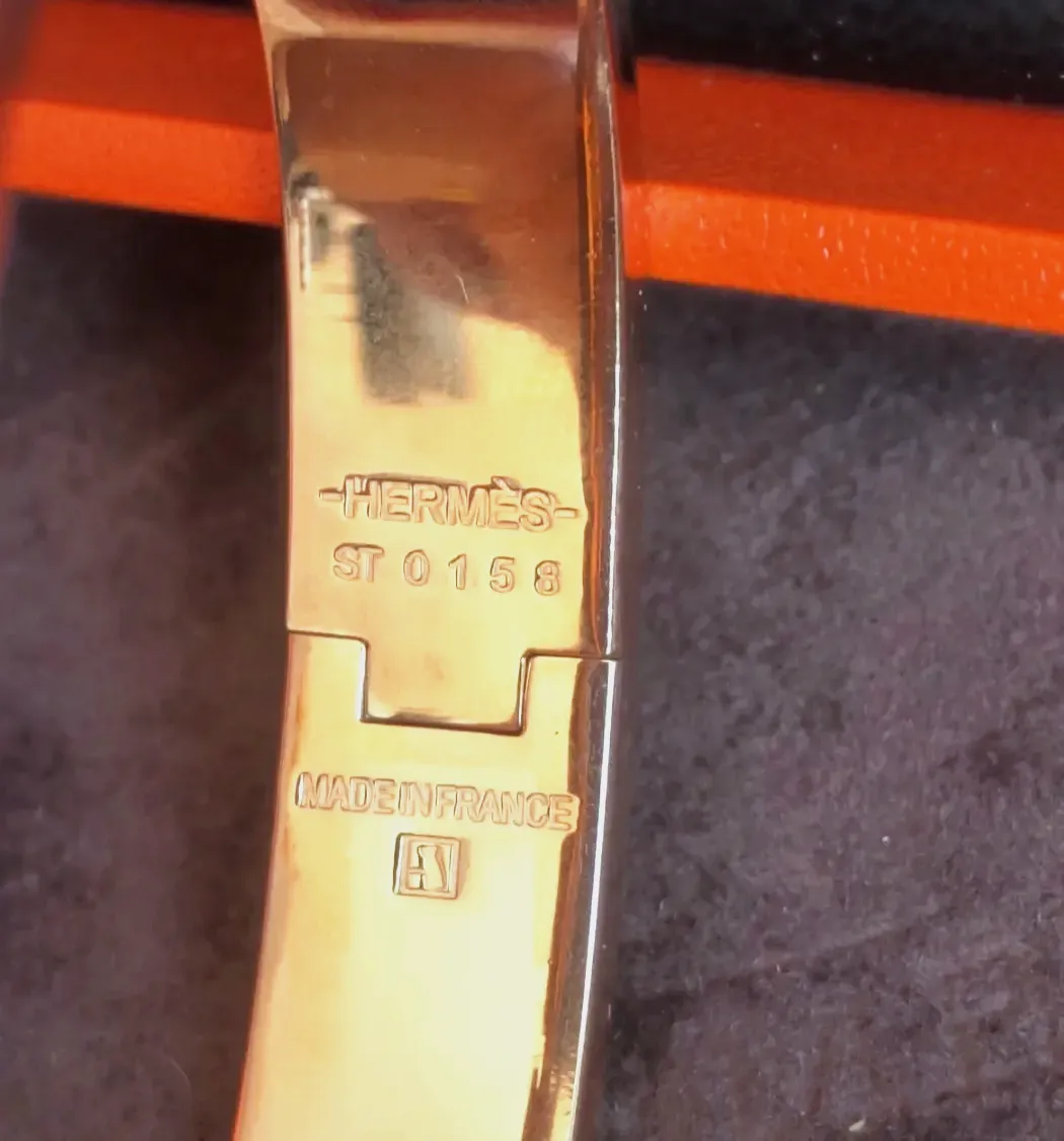 Bracelet Hermès Clic H - Or rose GM – Hermès – rose poudré – taille Taille unique 7