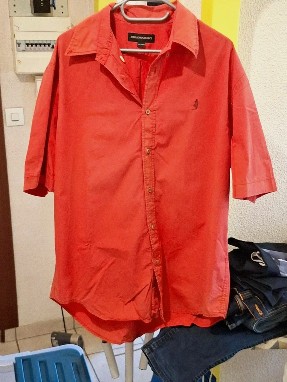 Chemise vintage rouge Marlboro Classics manches courtes - Taille XL