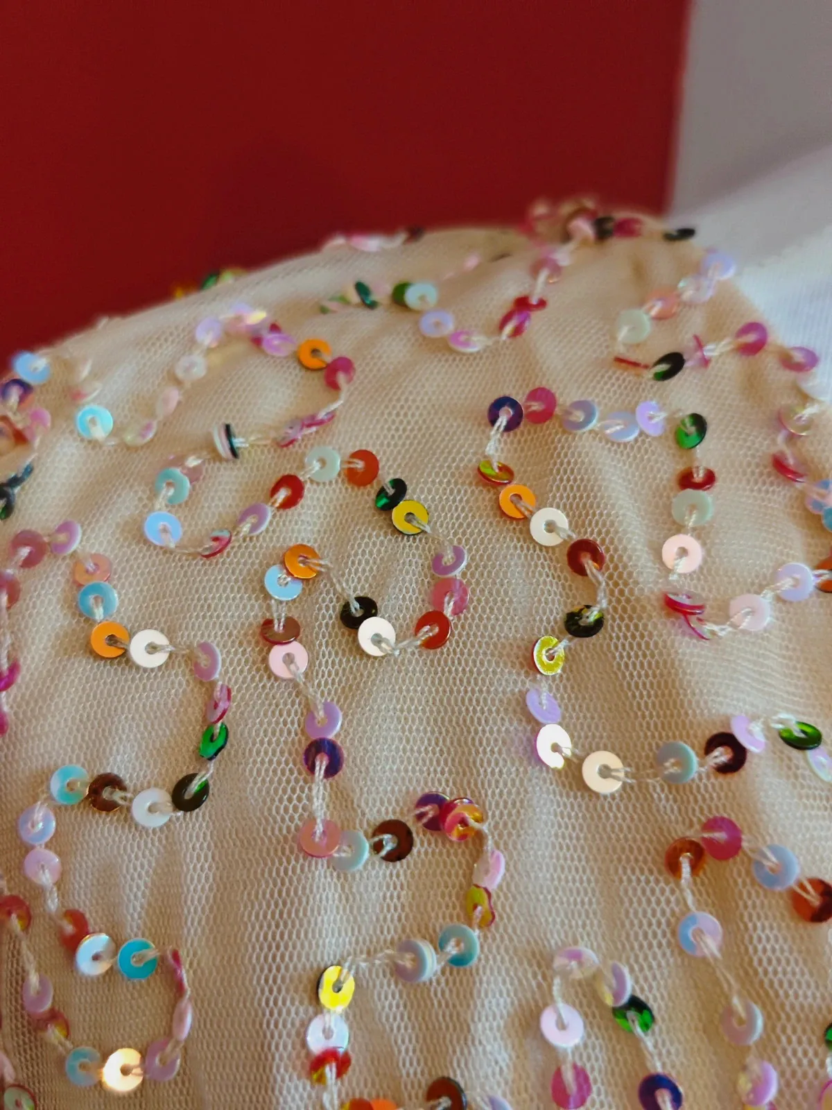 🌺 Precioso y elegante vestido de gasa dorada con lentejuelas, de Asos – ASOS – taille M / 38 / 10 4