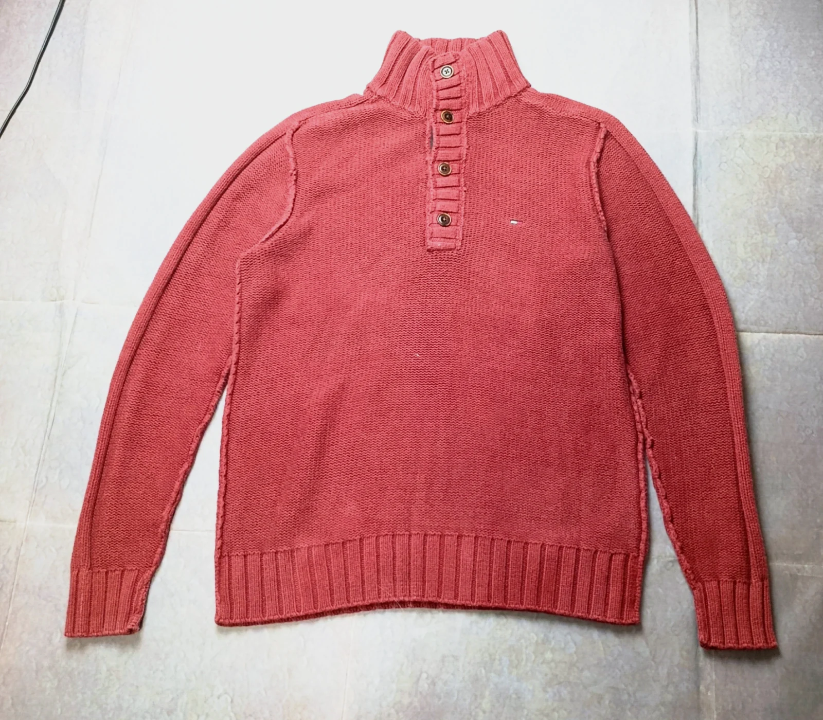 Tommy Hilfiger Denim Vintage Red Heavyweight Knit Pullover - Men L – Tommy Hilfiger – taille L