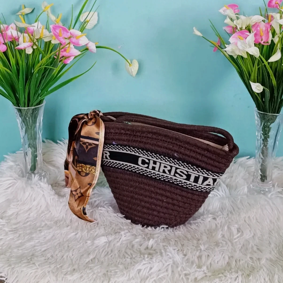 Sac banane Christy marron rayé