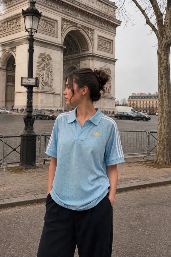 🔵 Polo Adidas Originals Bleu Ciel – Taille L (Mixte) – adidas – taille L