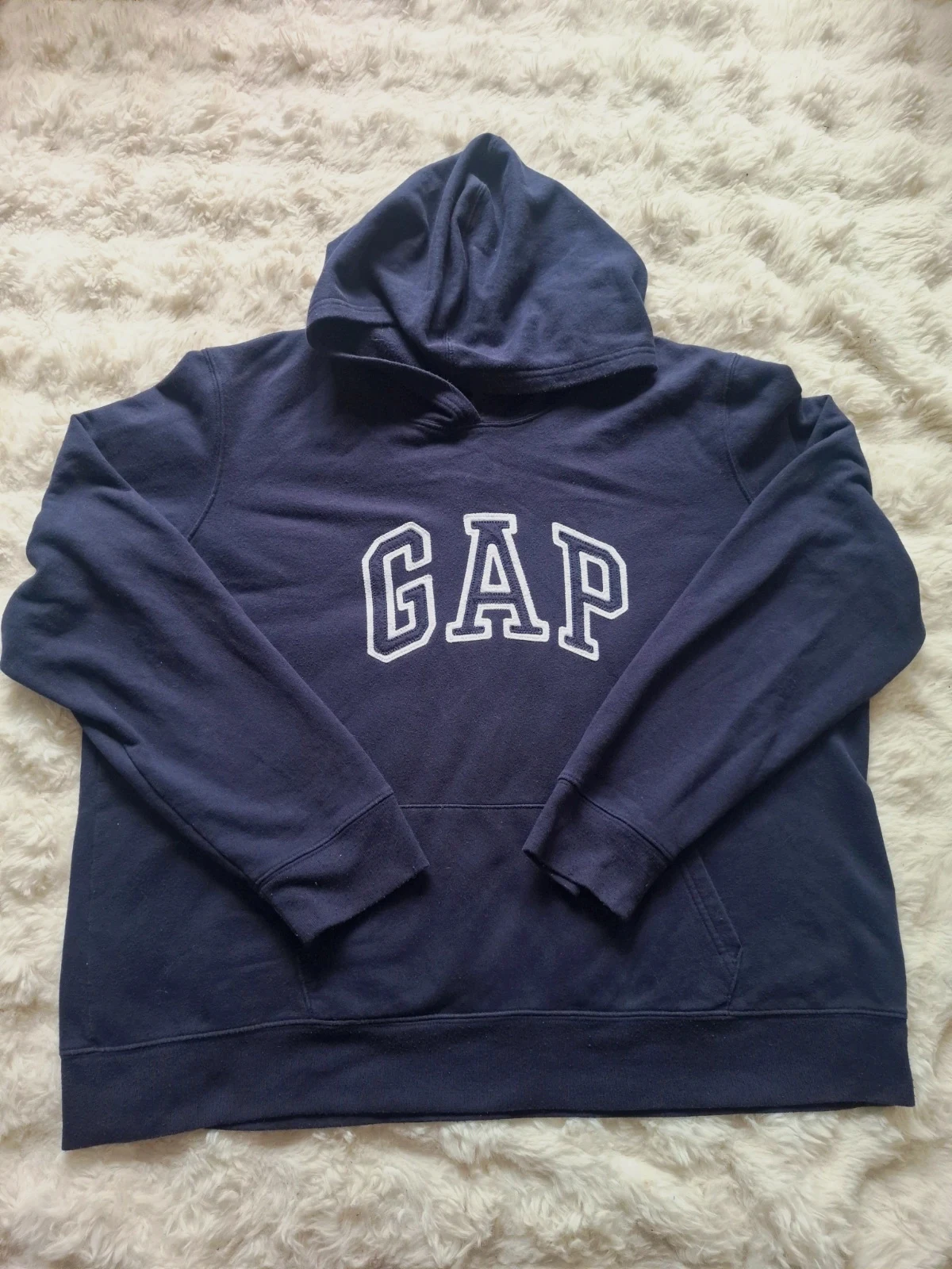 Sweat à capuche GAP bleu marine grand logo brodé vintage rétro taille XXL