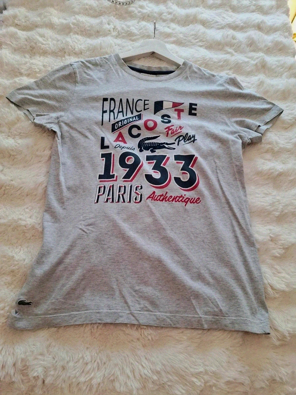 T-shirt Gris chiné Lacoste - Regular Fit - Taille 3 (équivalent S/M)
