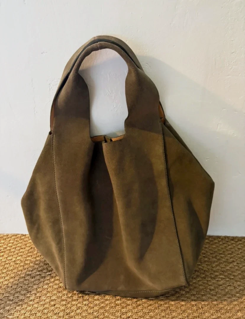 Sac à main kaki cuir souple
