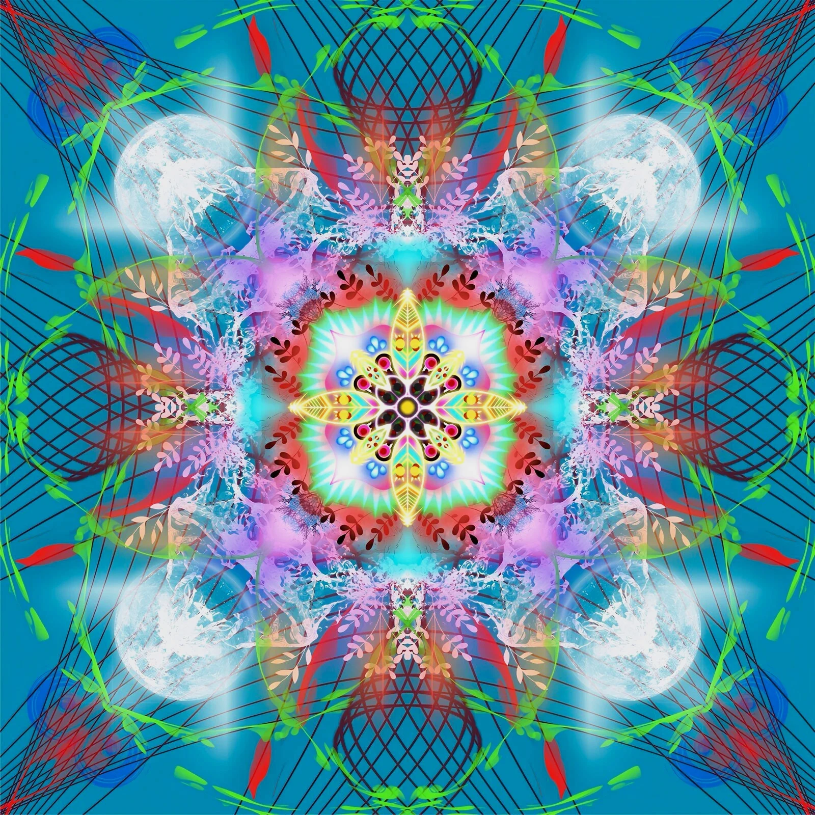 Décoration murale mandala 29x29 cm, art géométrique zen bohème