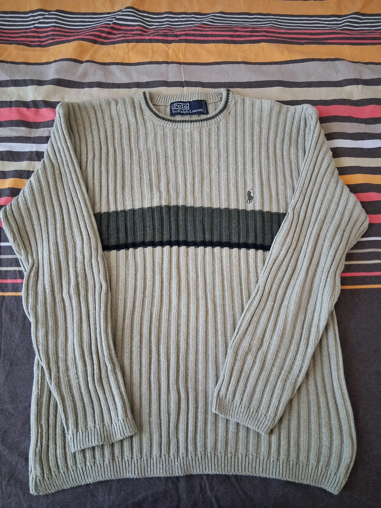 Pull en maille côtelée Polo Ralph Lauren beige