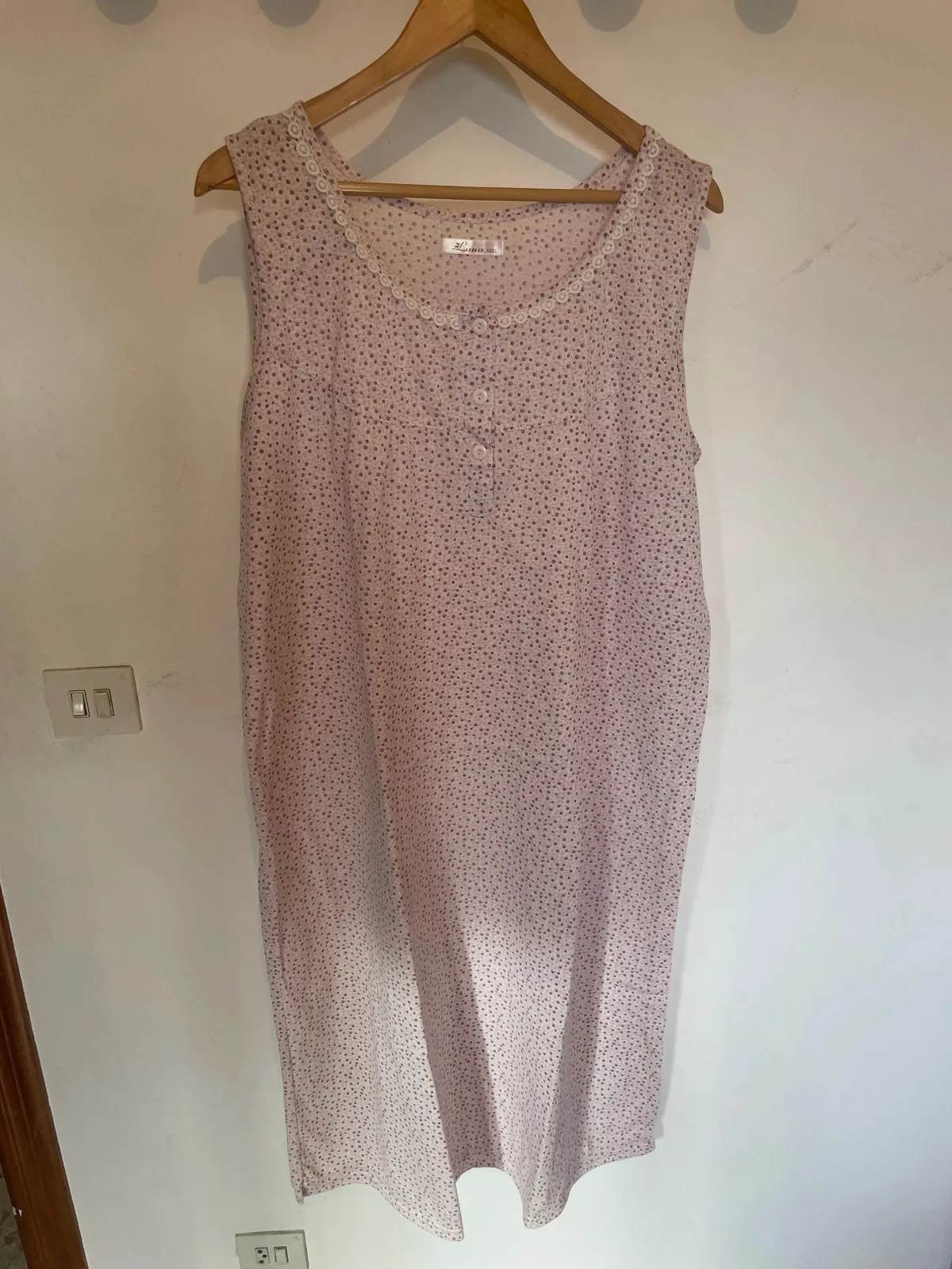 Camisón Floral Rosa Claro - Talla XXXL – Luna – taille XXXL / 46 / 18 5