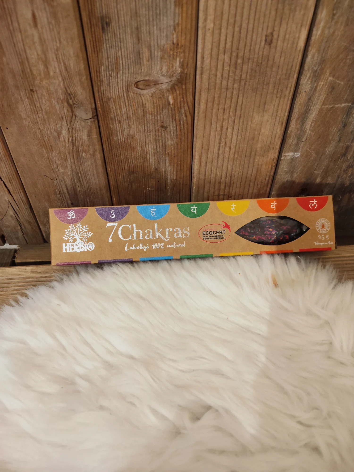 Boîte d'encens naturel 7 Chakras Herbio 25g