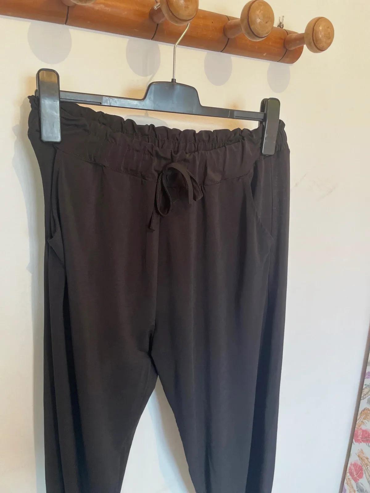 Pantalón negro fluido cintura elástica - Talla L (40/42) - Muy cómodo – taille L / 40 / 12 3